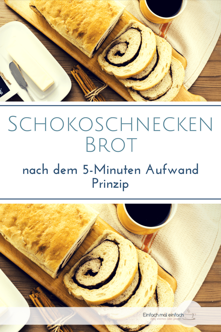 Mit diesem Rezept für Schokoschnecken-Brot bäckst Du nicht nur ein schokoladiges Brot, sondern auch schnelle Schokoschnecken oder Zimtschnecken mit Hefeteig, der über Nacht im Kühlschrank geht. #hefeteig #schokoschnecken #zimtschnecken #backen #brot