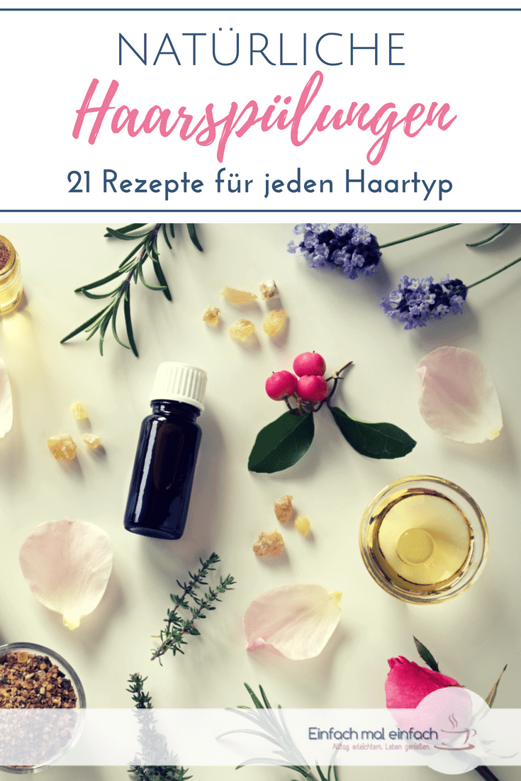 21 Rezepte für natürliche Haarspülungen zum Selbermachen - mit einfachen Zutaten aus dem Haushalt! So wird natürliche Haarpflege ganz einfach. Für fettiges Haar, dünnes Haar, trockenes Haar, gegen Haarausfall , für Wachstum und Volumen - hier findest Du für jeden Haartyp die richtige DIY Spülung. #haarpflege #spülung #haarspülung #conditioner #DIY #selbermachen #ohnechemie #natürlich #keinshampoo #nopoo #lowpoo